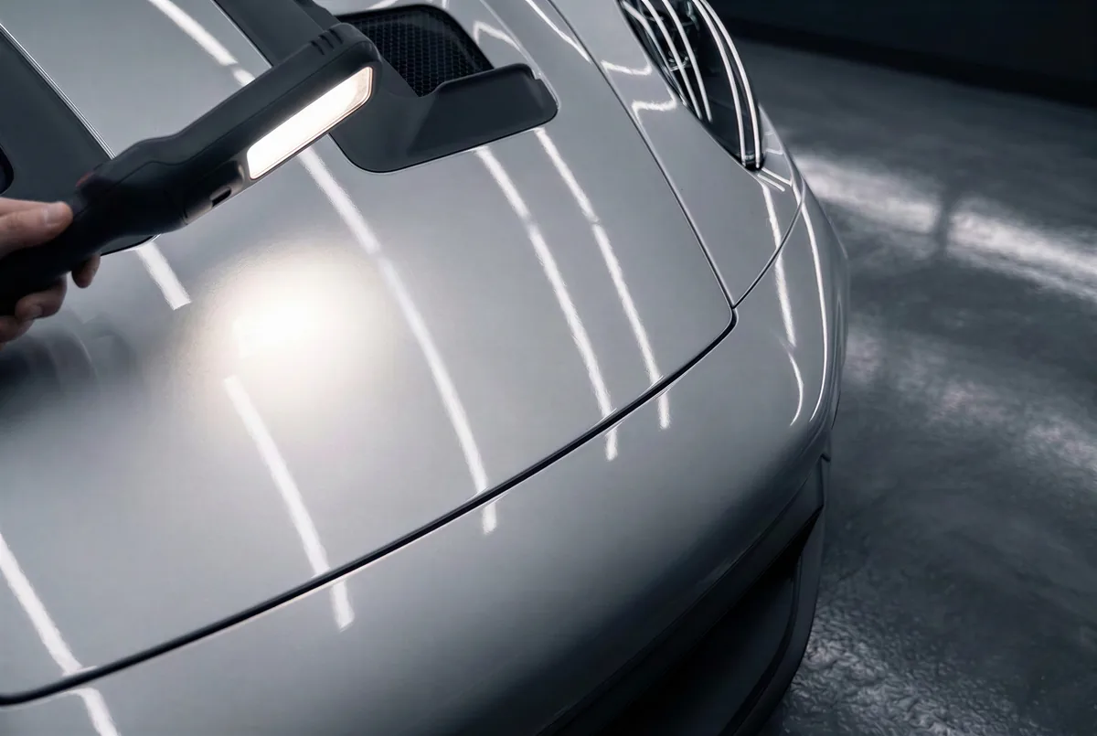 The same bonnet after a two-stage paint correction