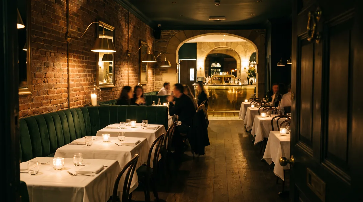 The candlelit dining room at HALDEN